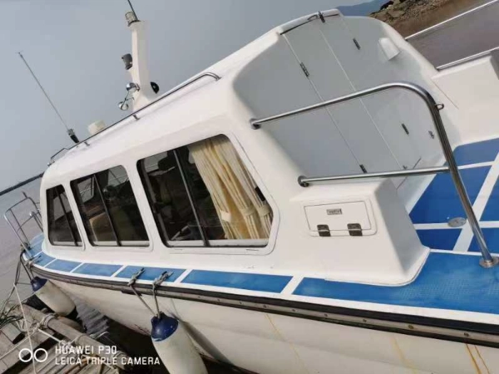 A4175 低价转让8.2米交通船，配铃木175马力，机器使用不到300小时，适合湖景旅游观光休闲，便宜处理。 (3)