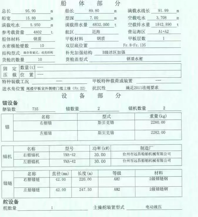 A3394 2019年12月台卅造双底双壳4800吨油船，95.9/15.8/7，带加温和交通部运力，CCS，主机广柴2400马力。不锈钢管线，流量计，吊机等供油配置齐全。实价4100万 (4)