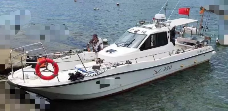A3428 出售金运350钓鱼艇，2019年产，雅马哈双机200匹，ccs三类证书，两台汉飞80磅顶流机，水冷空调，跑37节，带能夜航，广东看艇