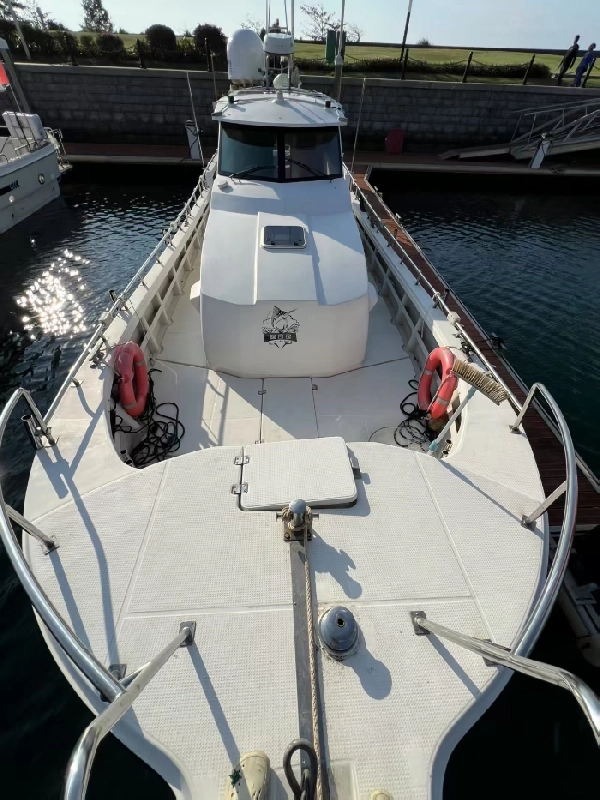 A4330 出售昊运45尺底轴洋马柴油钓鱼艇一艘。长13.49，宽3.59，2019年建造，CCS二类，洋马464匹马力单机，奥玛明盘99万。 (3)