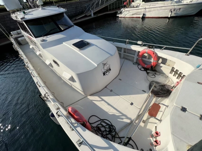 A4330 出售昊运45尺底轴洋马柴油钓鱼艇一艘。长13.49，宽3.59，2019年建造，CCS二类，洋马464匹马力单机，奥玛明盘99万。 (5)