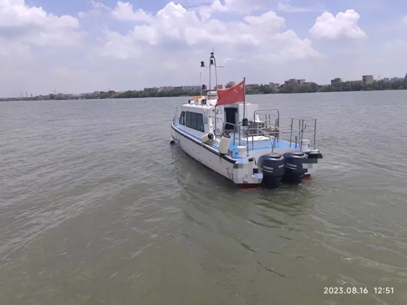 A3679 沿海玻璃钢交通船，长10.65米宽3米，型深1.6米，雅马哈双机四冲200挂机，2017年建造，ccs证书，12客位，全国落户。 (5)