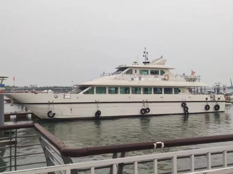 A3491 出售27米双体交通船，双机潍柴300发动机，78客位2013年生产ZC证书（山东看船）