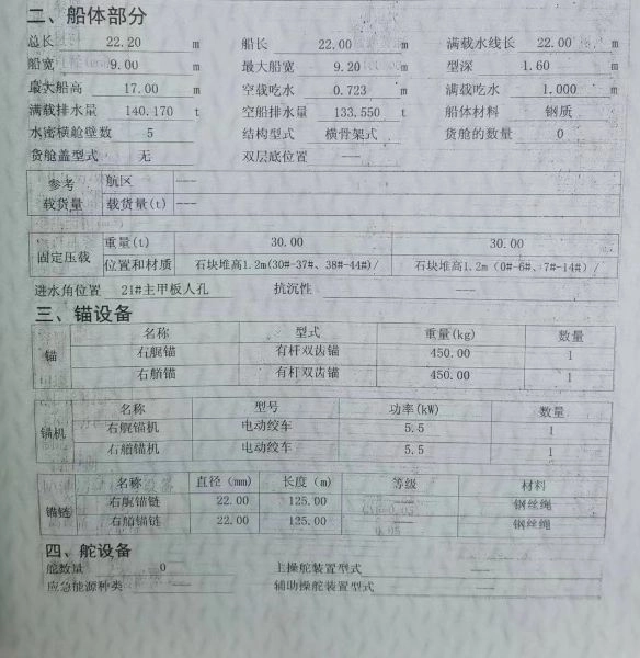 A2786 出售内河4方抓斗船一艘，长22米，宽9米深1.6米，广东ccs证书齐全。 (2)