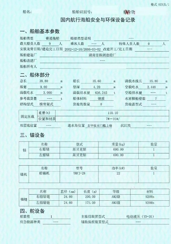 A3123 出售38.8米钢质普通拖船，ZC证书，福建看船 (2)