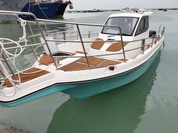 L187 出售海安钓鱼艇一艘,长9.45米,宽2.84米 水星双150 只用了100多个小时,zc三证齐全!