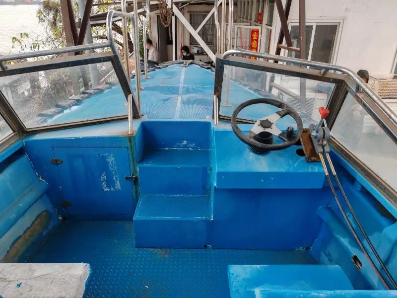 A3719 8米柴油交通船快艇，宽2.2米，船体大厂建造，原装洋马22匹柴油机器，电启动，前操控，带进口液压转向系统，钓鱼，交通船，利器。白菜价！ (5)