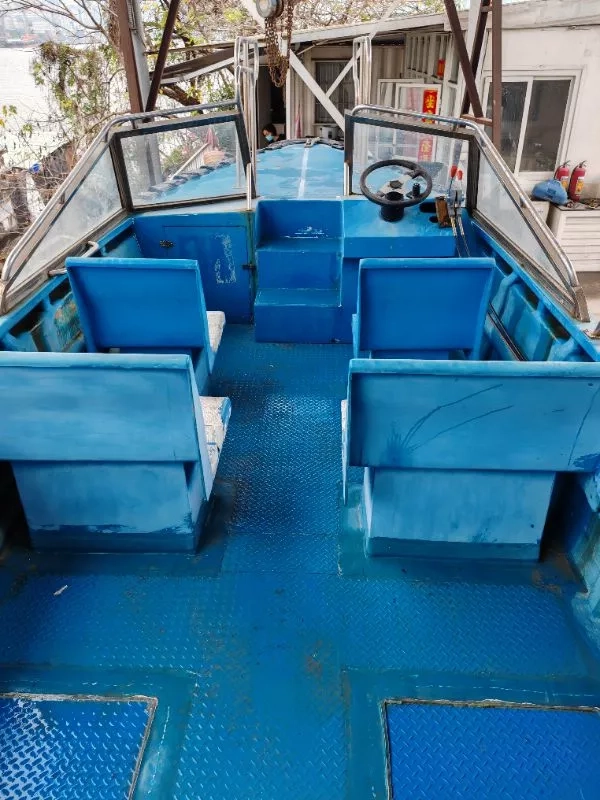 A3719 8米柴油交通船快艇，宽2.2米，船体大厂建造，原装洋马22匹柴油机器，电启动，前操控，带进口液压转向系统，钓鱼，交通船，利器。白菜价！ (7)