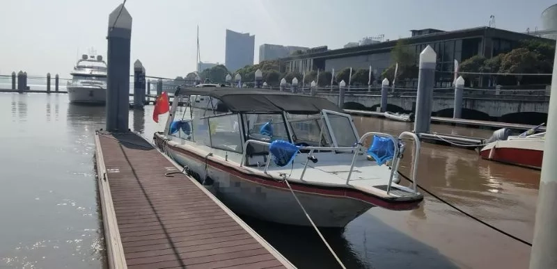 A3269 出售9.45米铝合金沿海交通艇，水星双机200，ZC证书，温州看艇 (3)